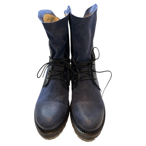 Casta MISSY Combat Boot Navy Blue - Picture 3 of 10